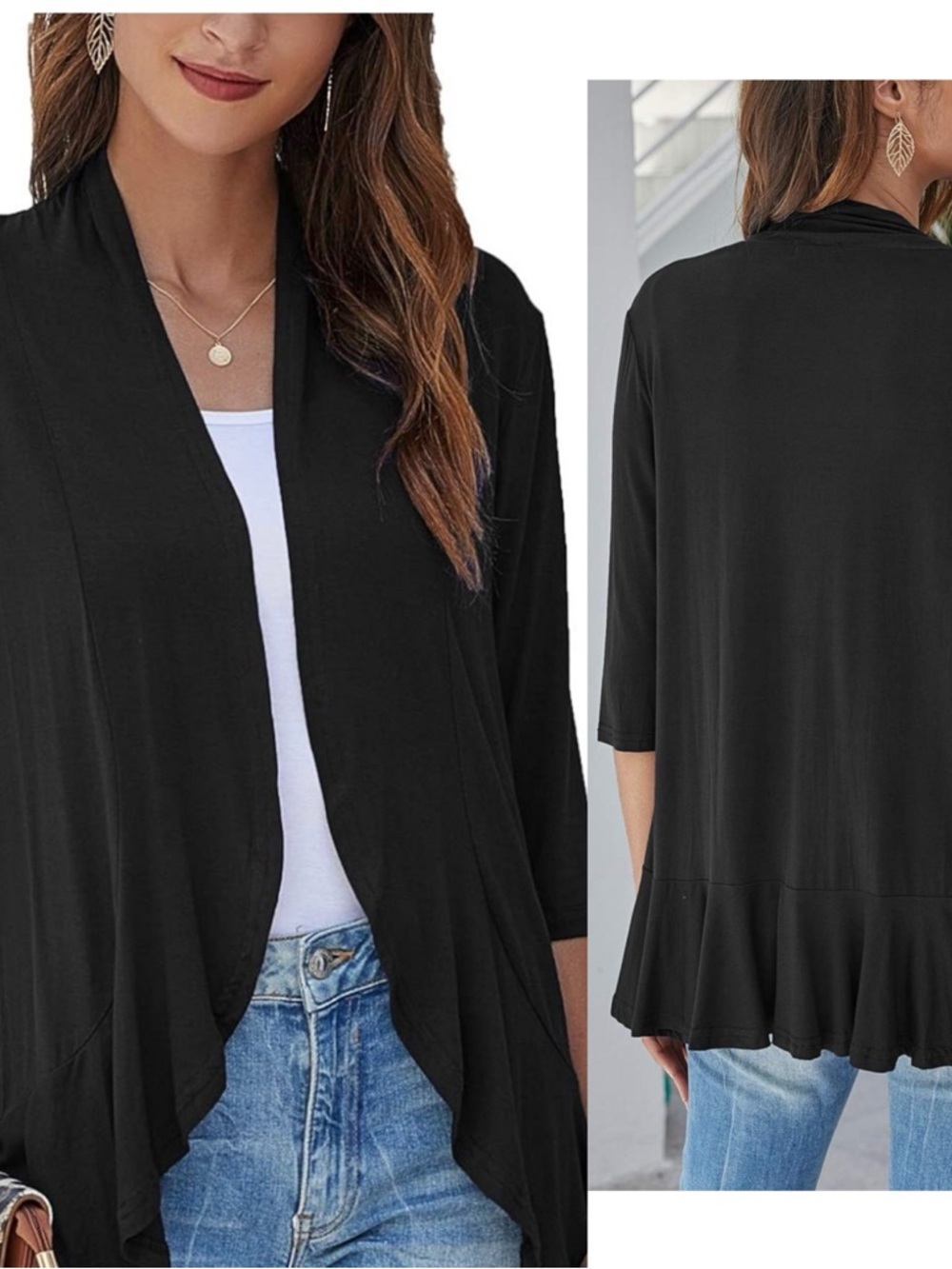 Plus lightweight black cardigan - 3X
